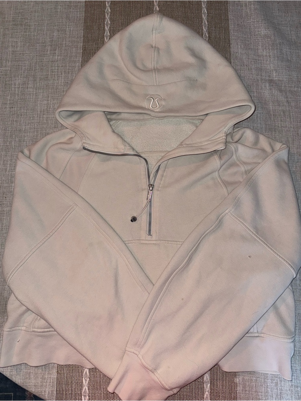 lululemon athletica Women's Half Zip Pullover Hoodie - Cream